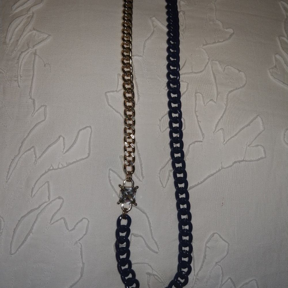 Necklace blue and gold with a little bling